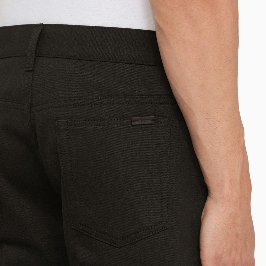 Regular black cotton denim jeans - 5