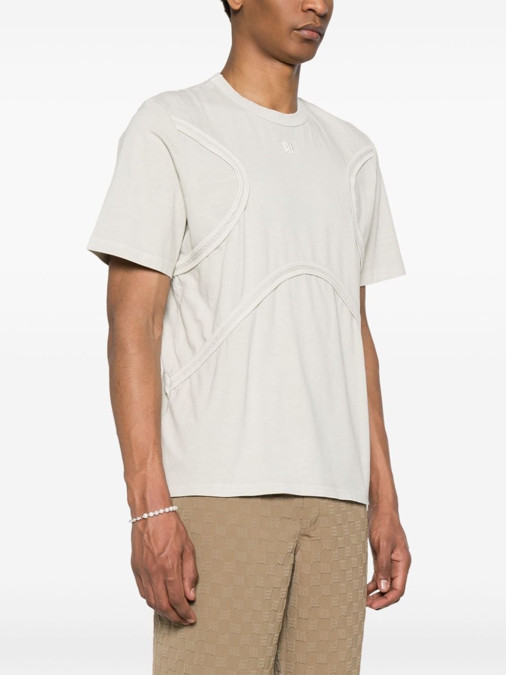 panelled cotton T-shirt - 3