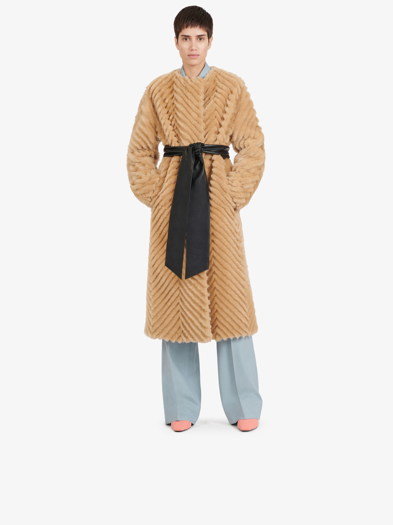 Givenchy Shearling coat with chevron outlook