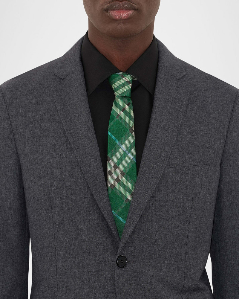 Burberry Men's Check Mulberry Silk Tie outlook