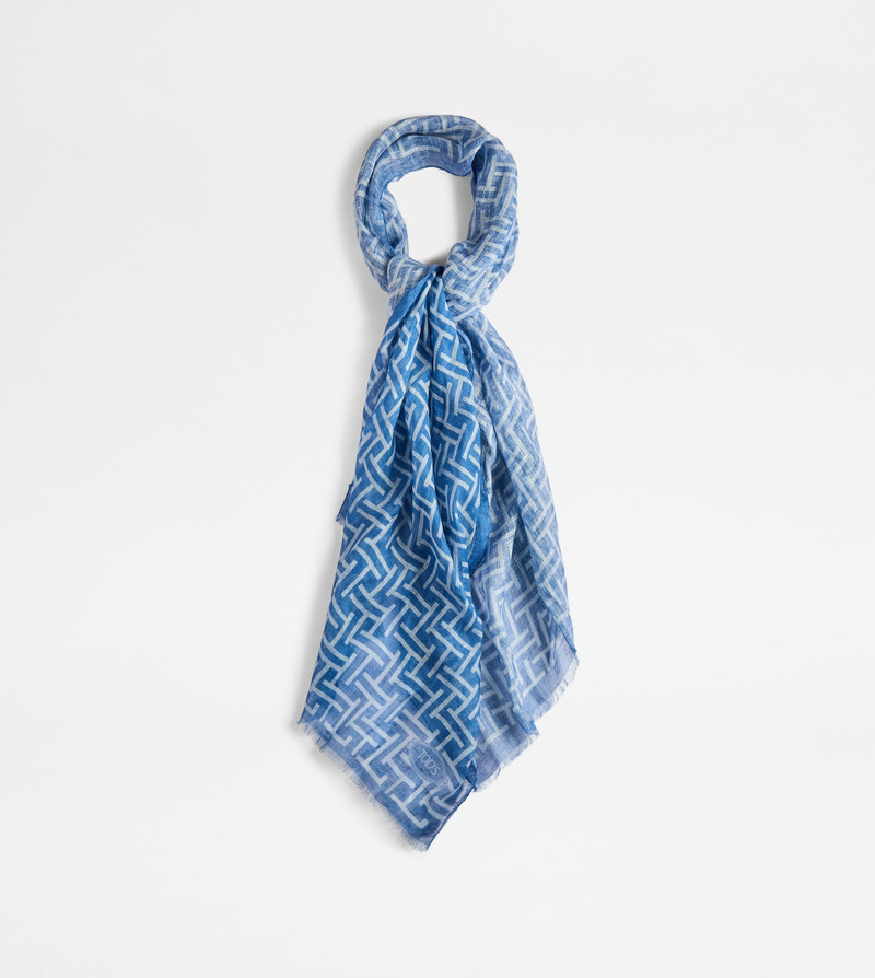 SCARF IN LINEN - BLUE 1