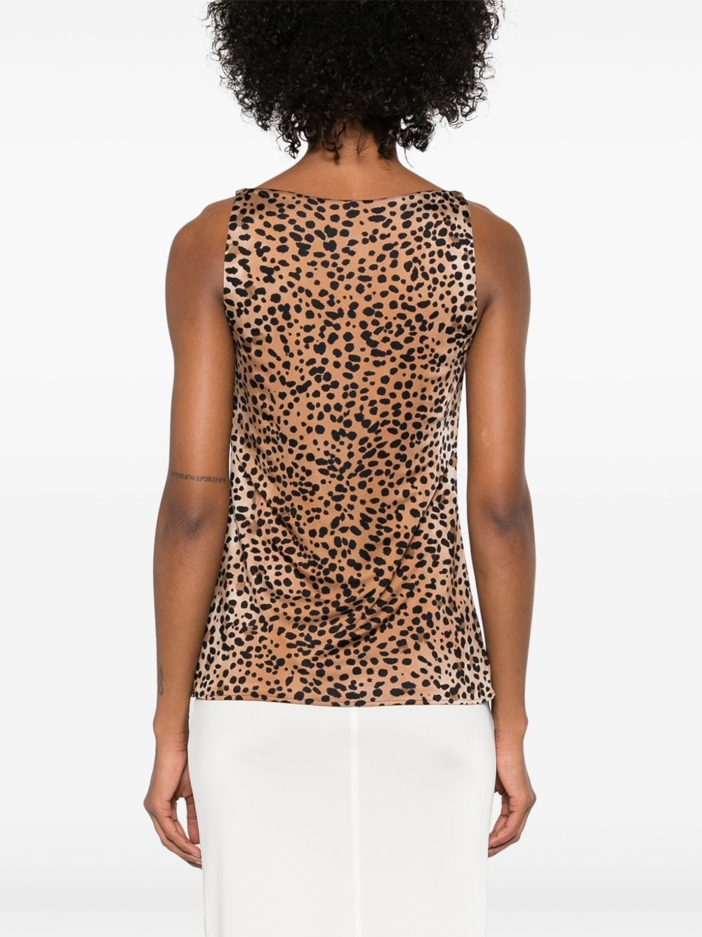 leopard-print cowl-neck top - 4