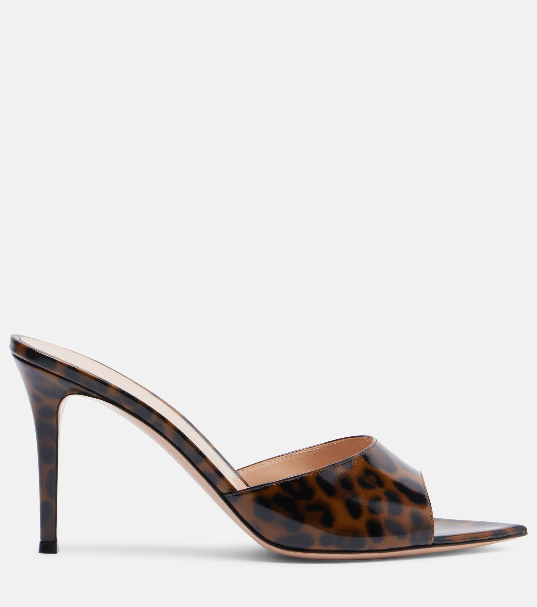 Elle 85 leopard-print patent leather sandals - 4