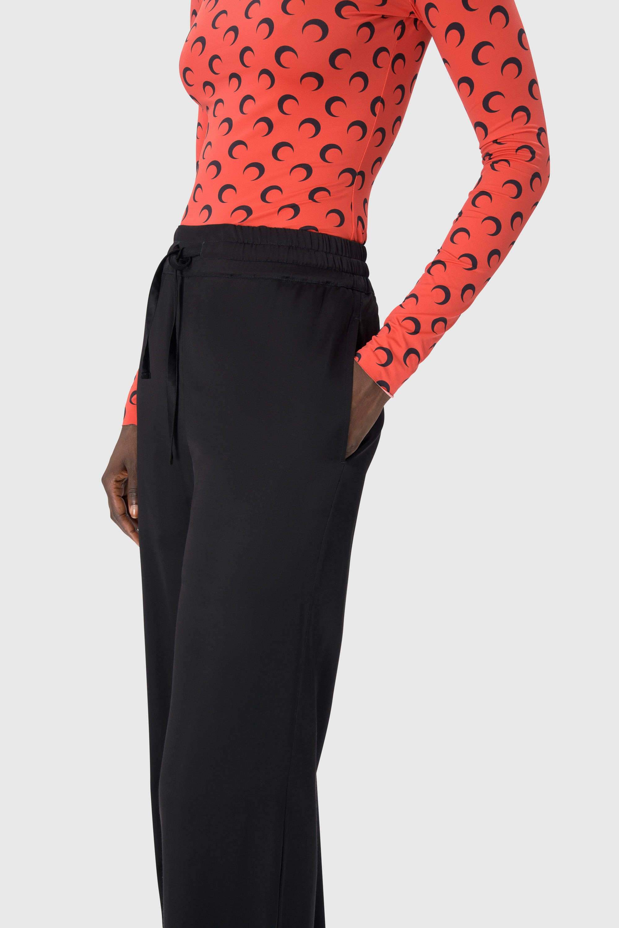 Moon Printed Jersey Second Skin Crewneck Top - 3