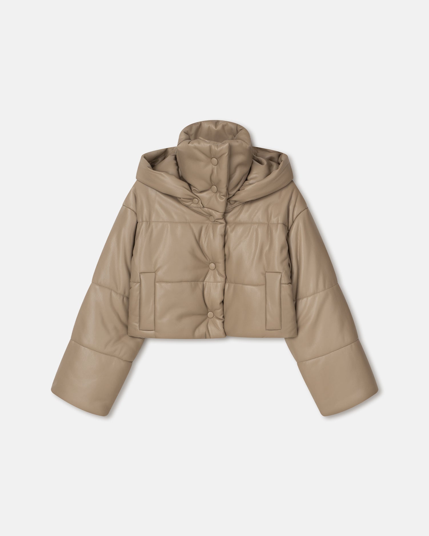 Cropped Okobor™ Alt-Leather Puffer Jacket - 1