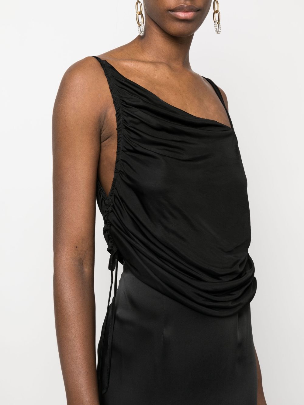 draped asymmetric sleeveless top - 5