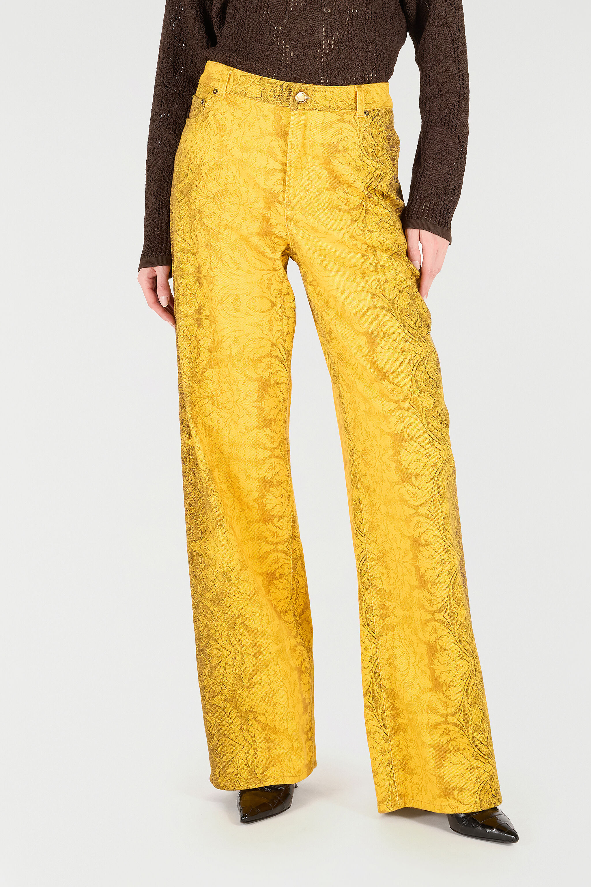 Pants With Broccato Print - 3