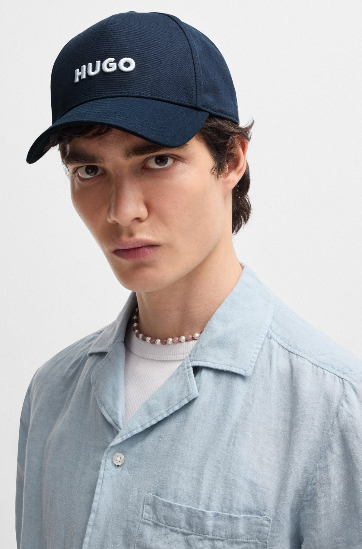 COTTON-TWILL CAP WITH CROPPED LOGO PRINT - 4