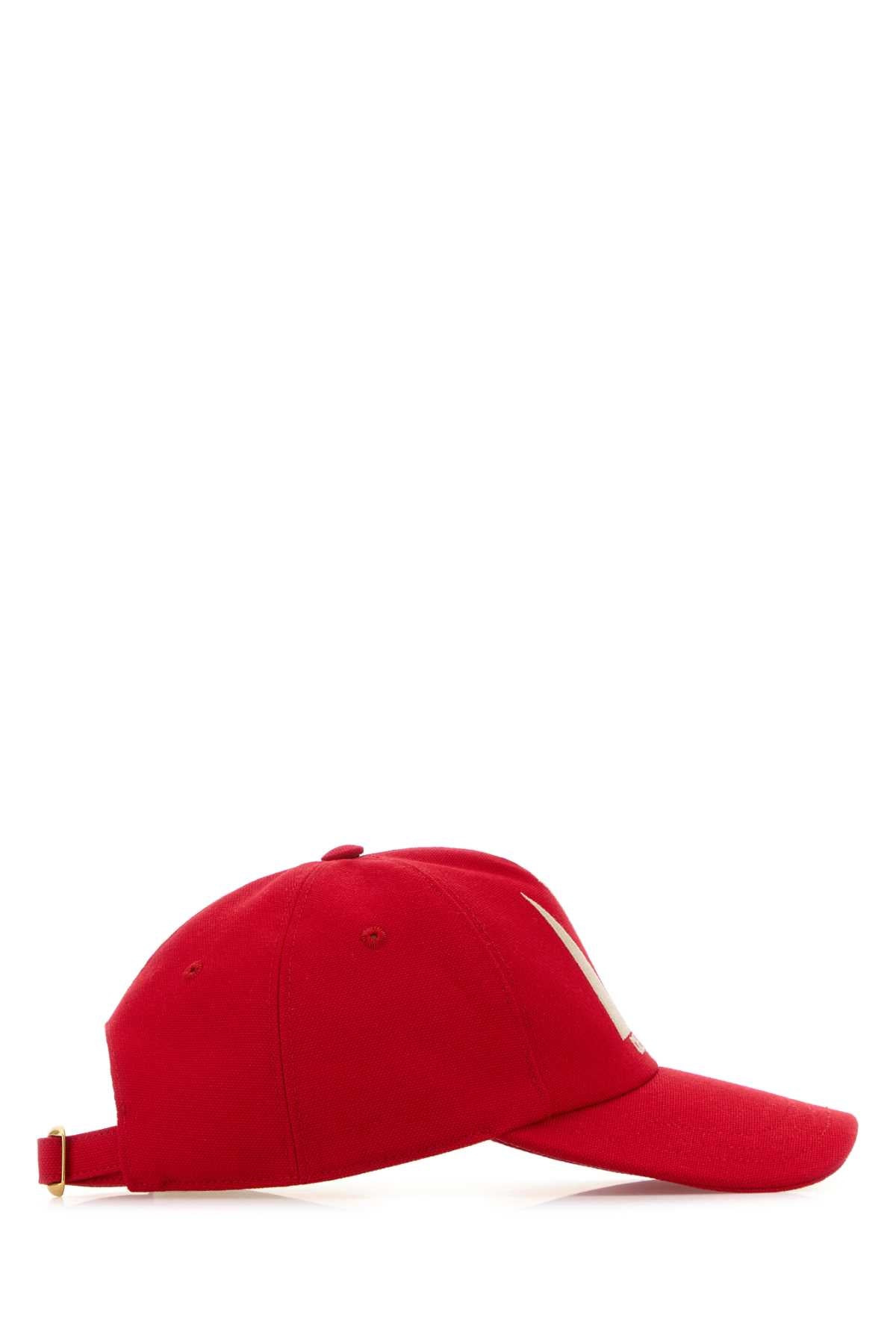 Valentino Garavani Women Red Cotton Baseball Cap - 2