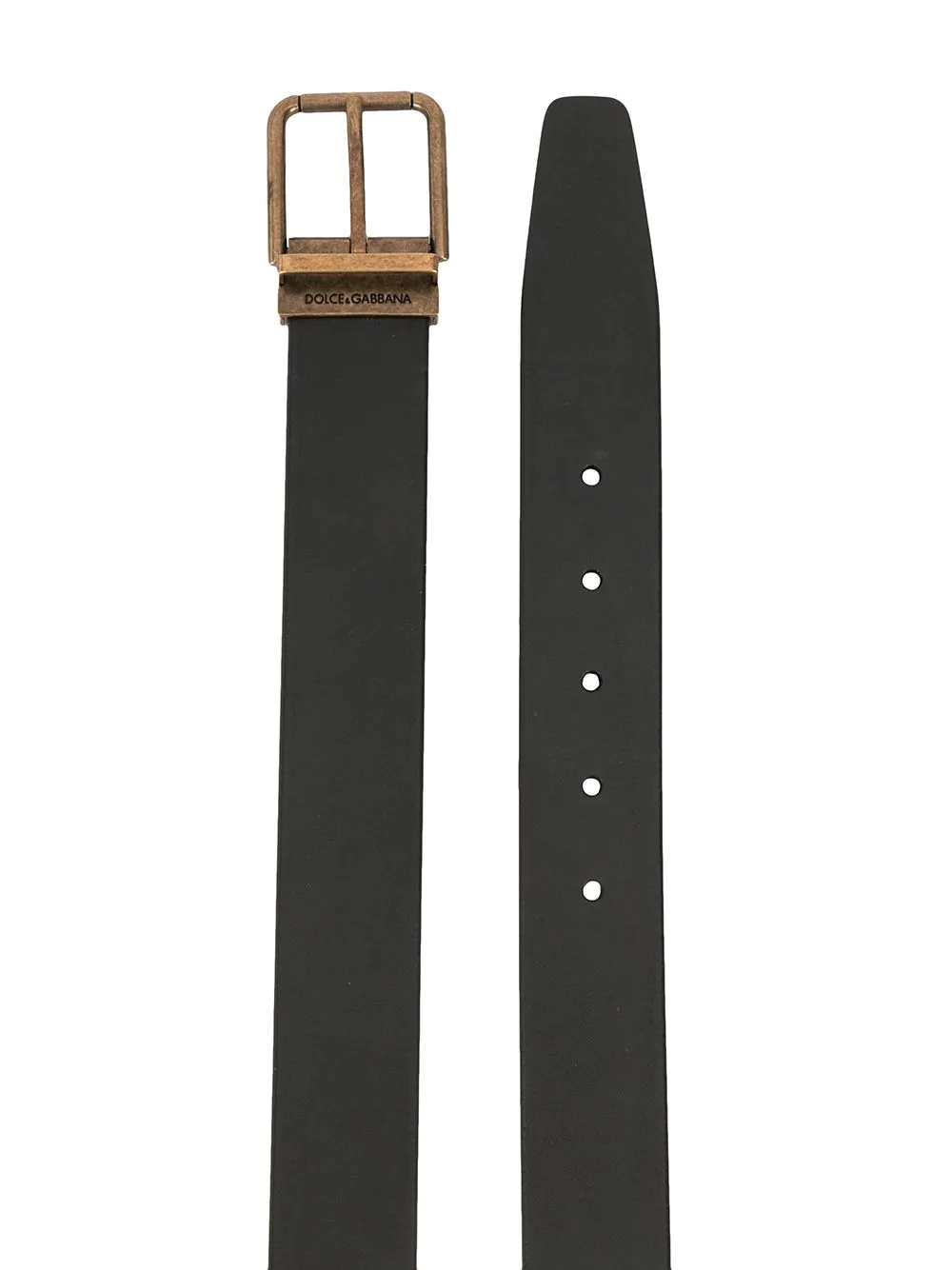 buckle-fastening leather belt - 2