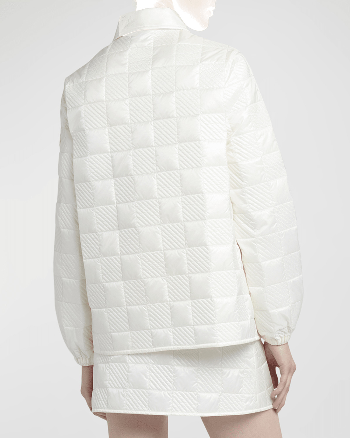 Checkerboard Quilted Shirt Jacket - 6