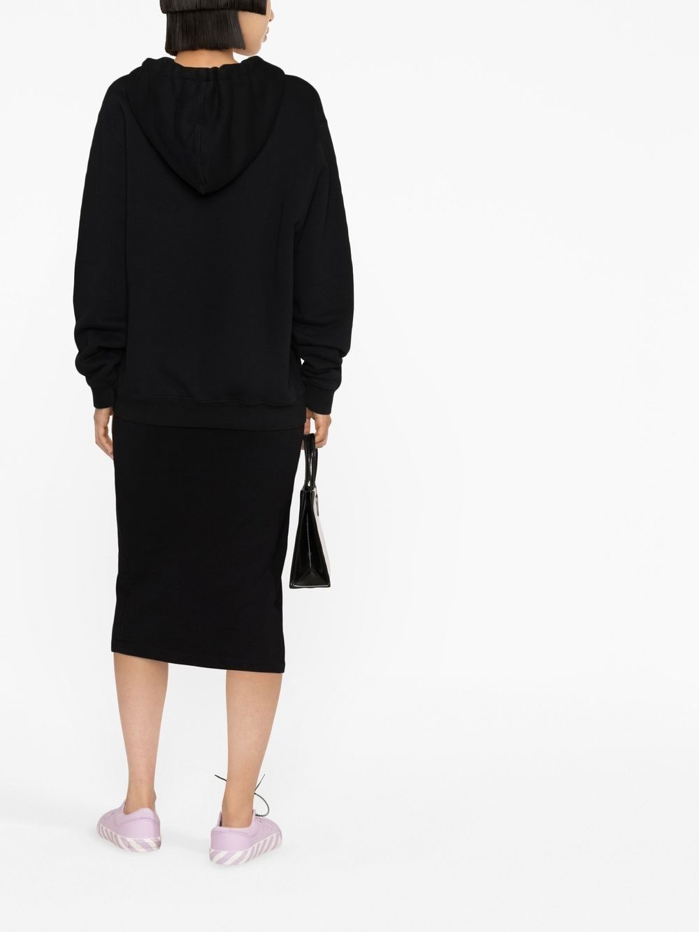 slogan-print drawstring hoodie - 4