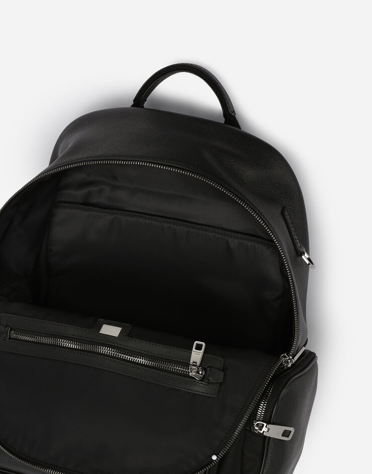 Nylon and grainy calfskin backpack - 5