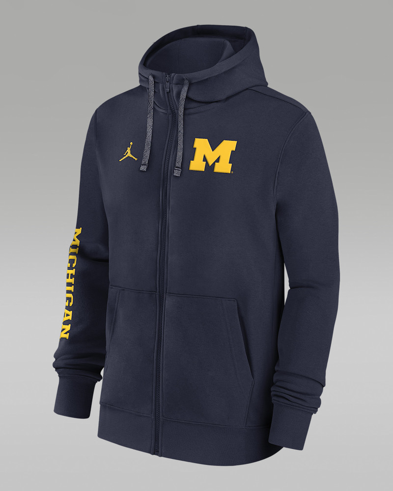 Michigan Wolverines Sideline Team Issue Men's Jordan College Full-Zip Hoodie 1