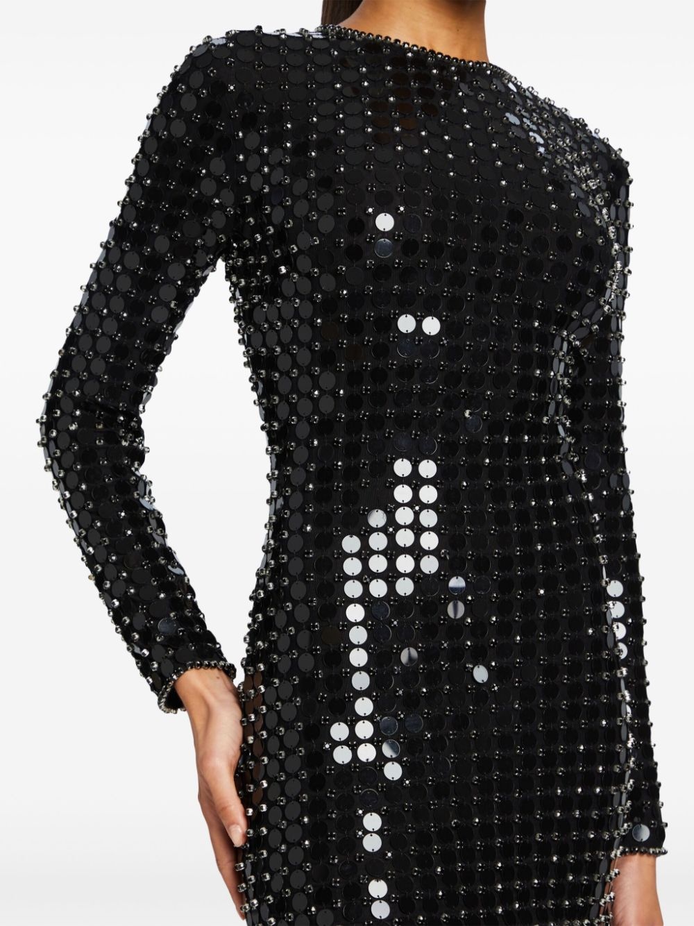 Loreen embellished long sleeve mini dress - 6