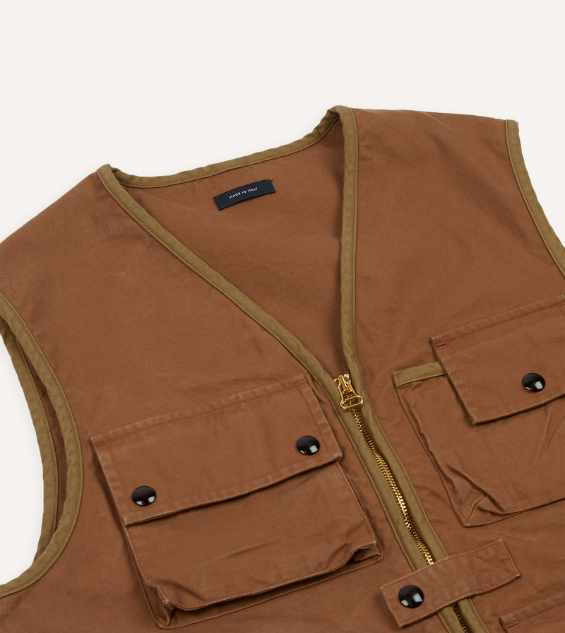 Rust Cotton Urban Safari Vest 3