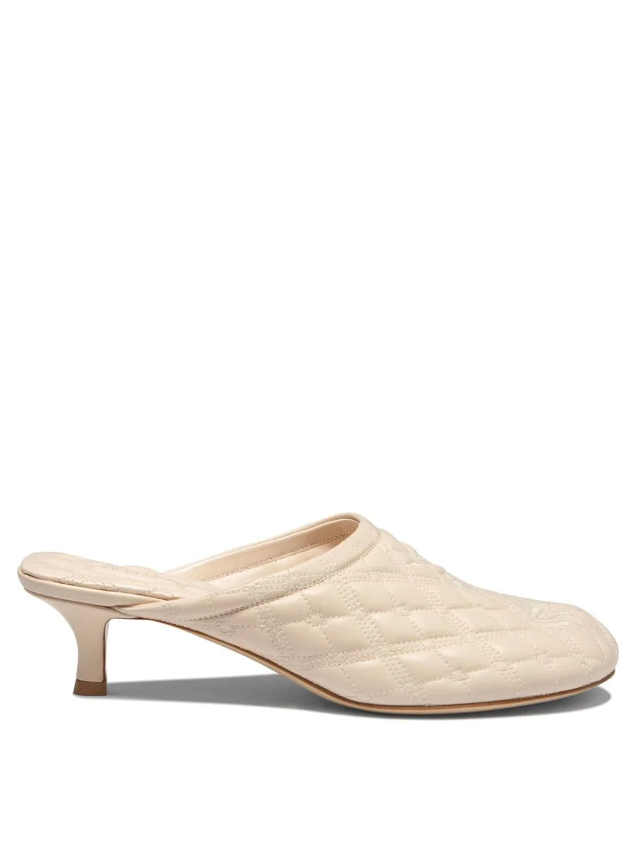 BURBERRY EMBROIDERED QUILTED MULES - 1