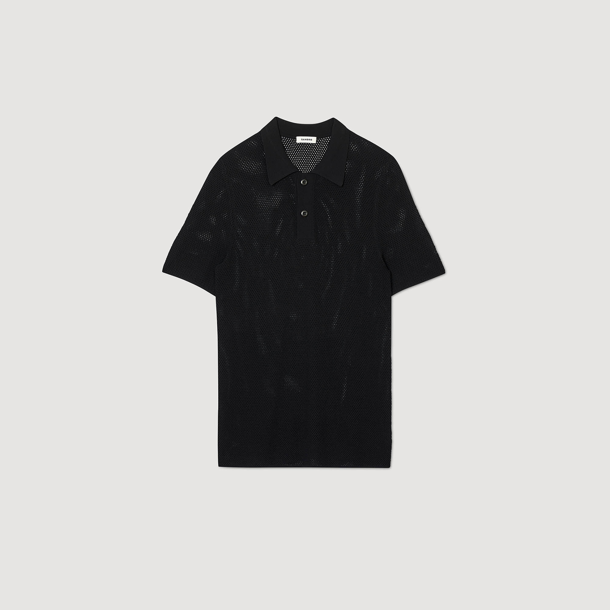 OPENWORK KNIT POLO SHIRT - 1