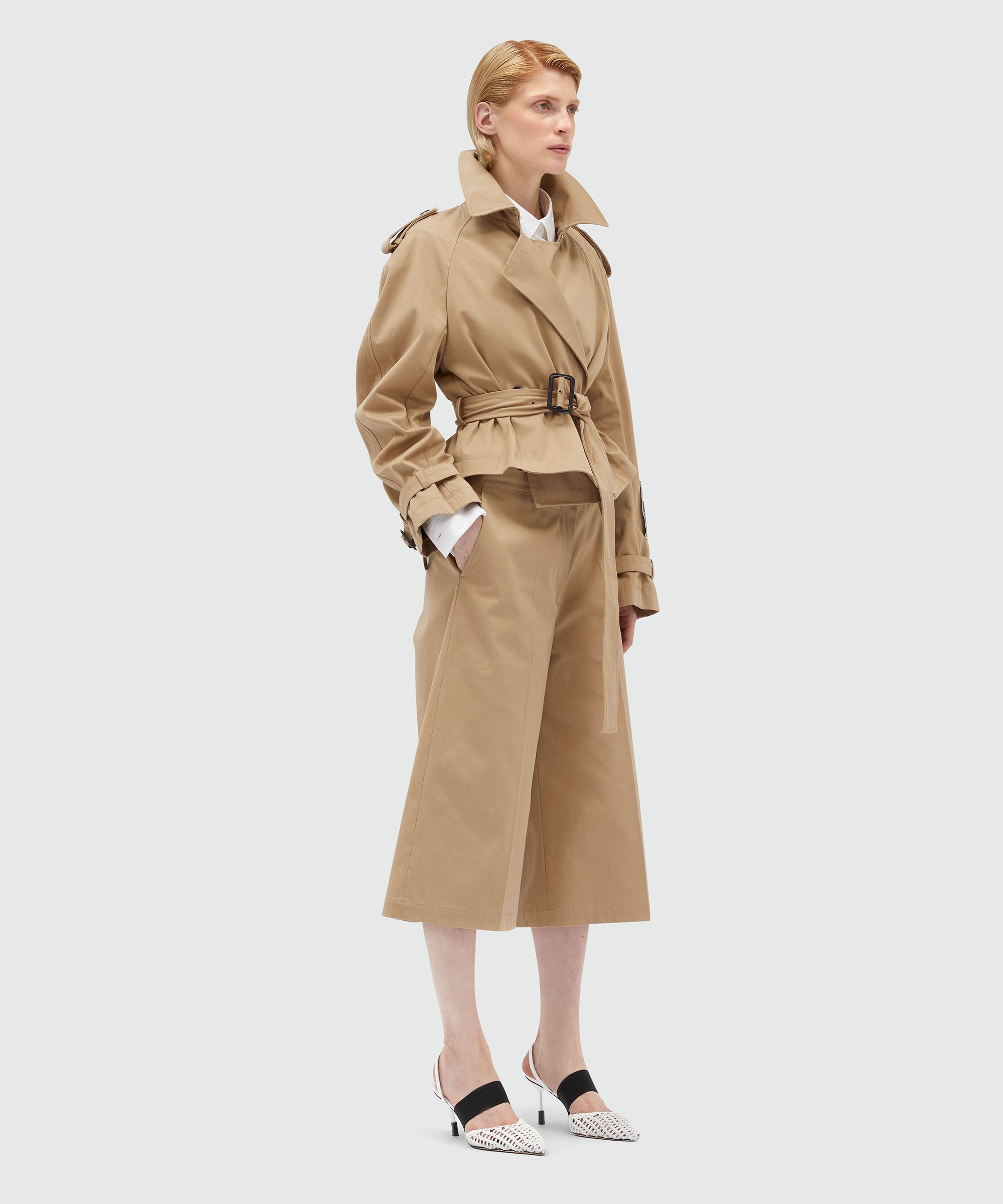 Bermuda shorts in camel faille cotton - 4