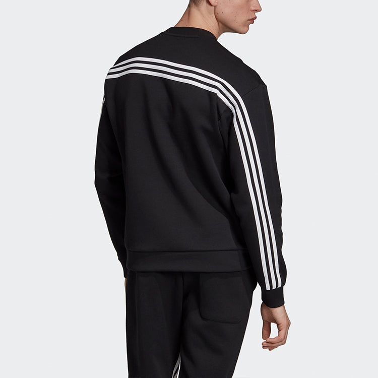 adidas M Mh 3s Crew Casual Sports Solid Color Round Neck Black DX7654 - 4