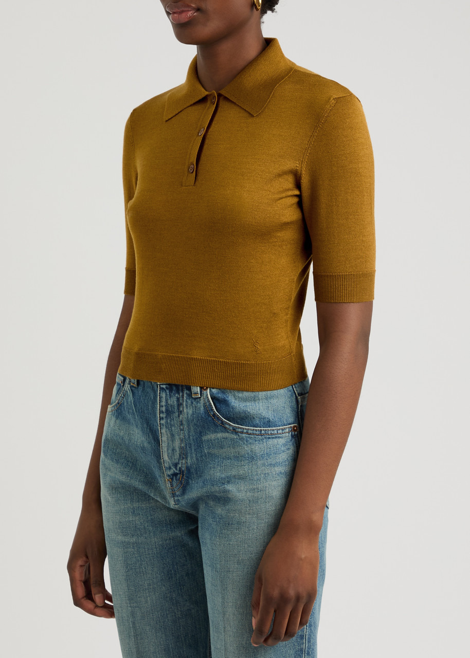Yves Saint Laurent Logo-embroidered Cashmere-blend Polo Shirt - 2