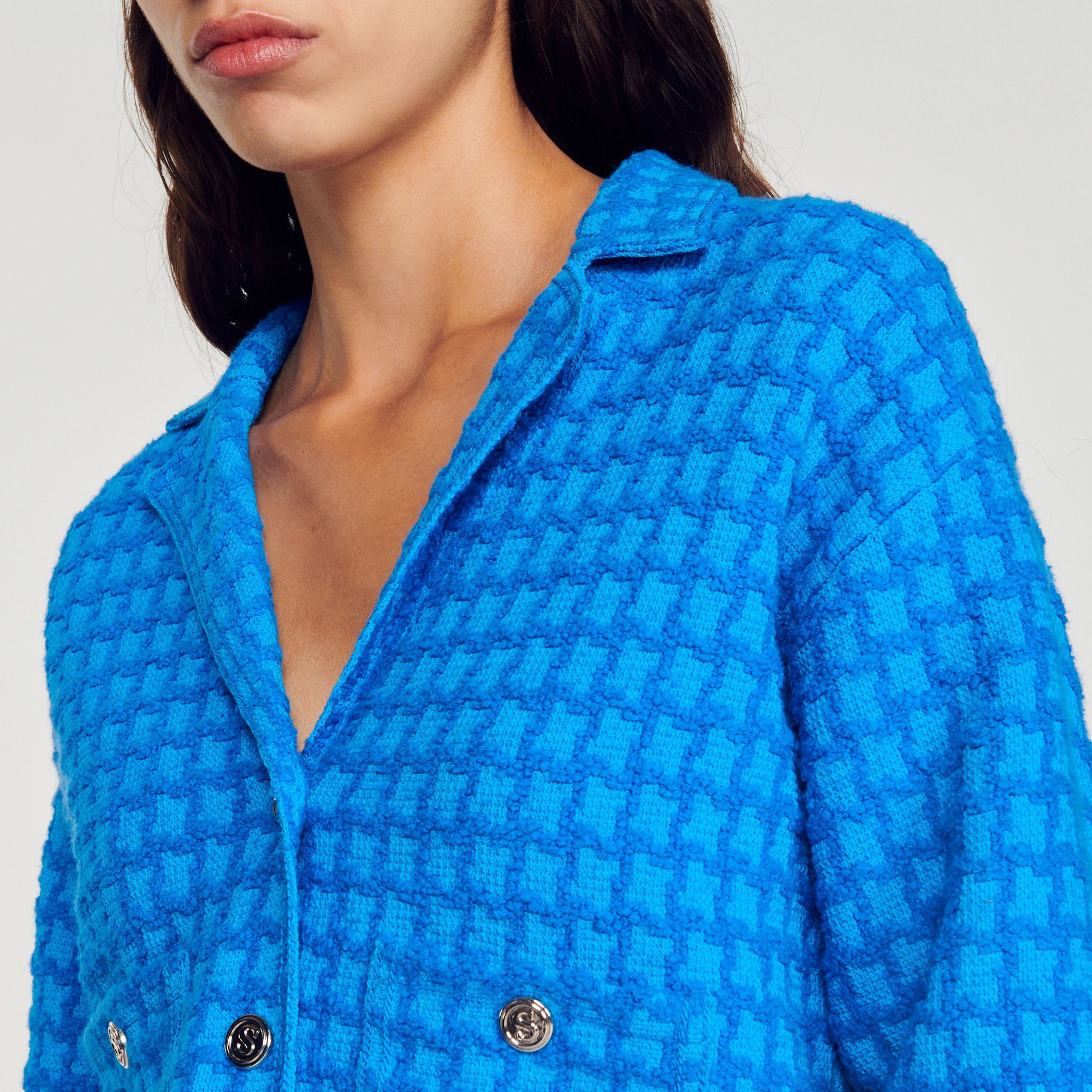 Cropped tweed coatigan - 4