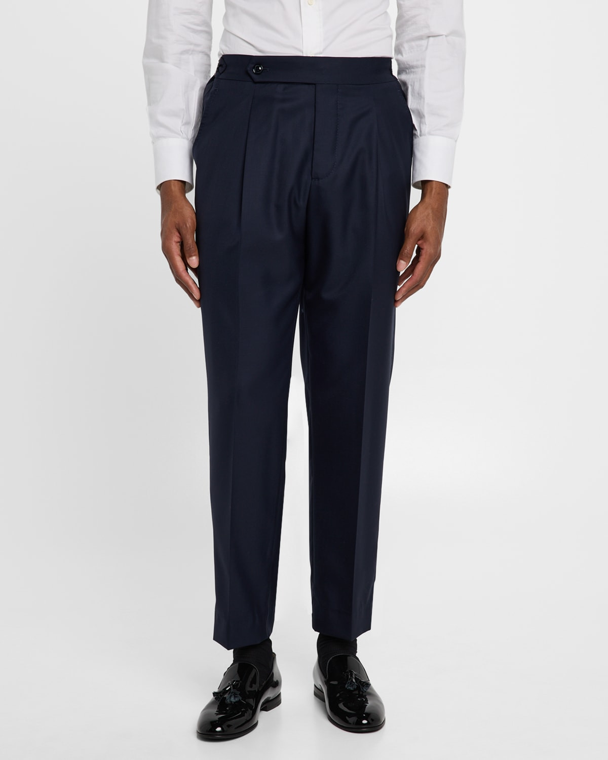Men's Side-Tab Pleated Trousers - 4