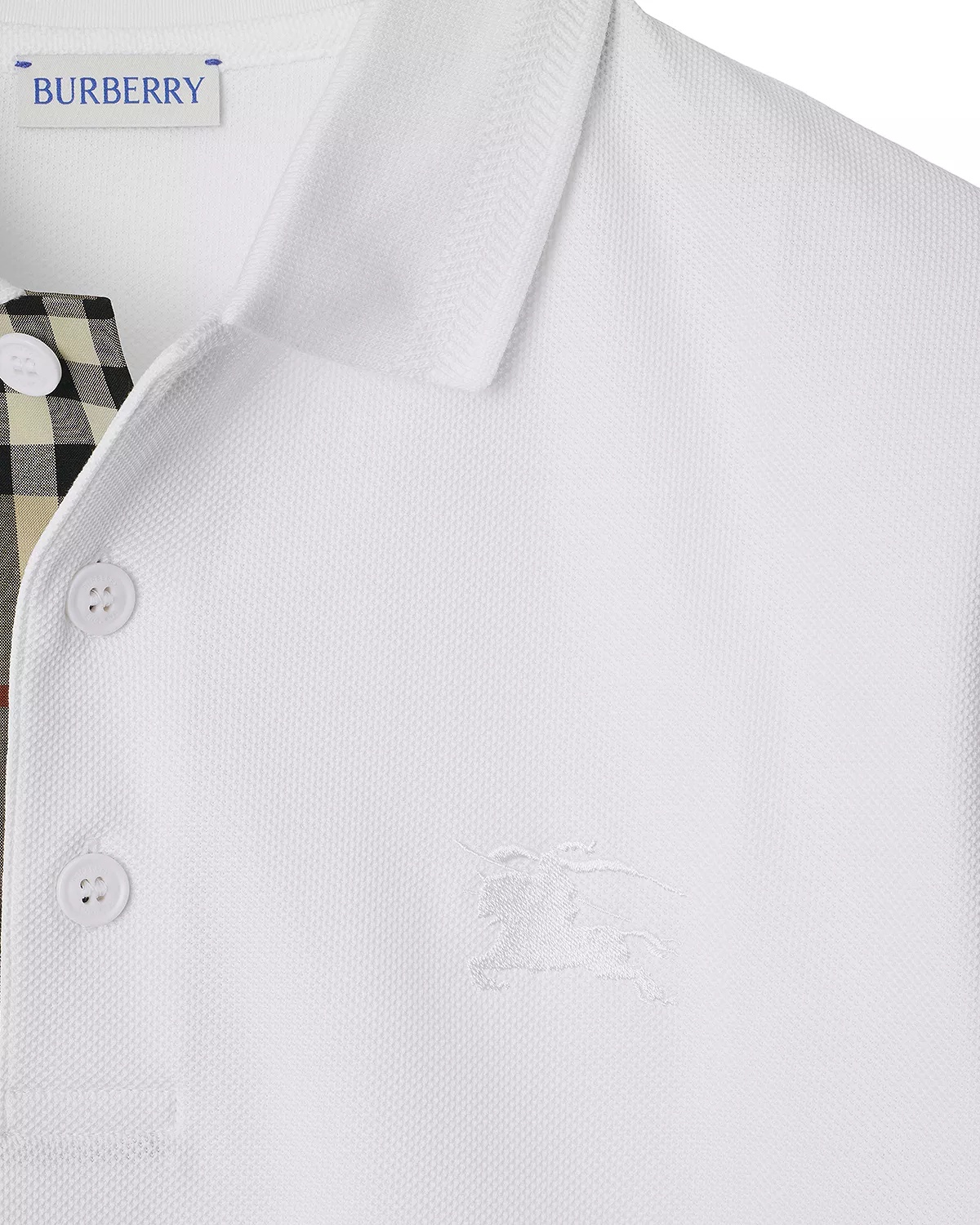 Eddie Cotton Piqué Equestrian Knight Embroidered Slim Fit Check Placket Polo Shirt - 4