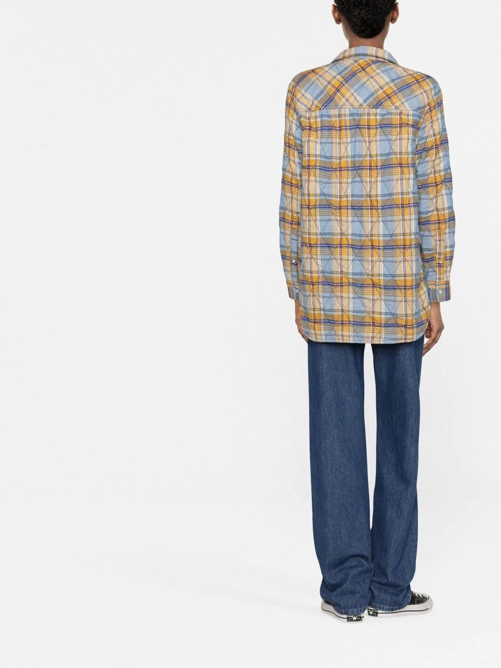 padded check shirt jacket - 3