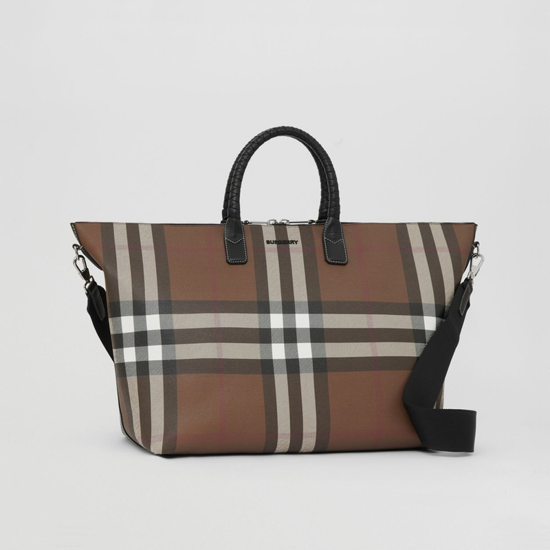 Check and Leather Holdall 7
