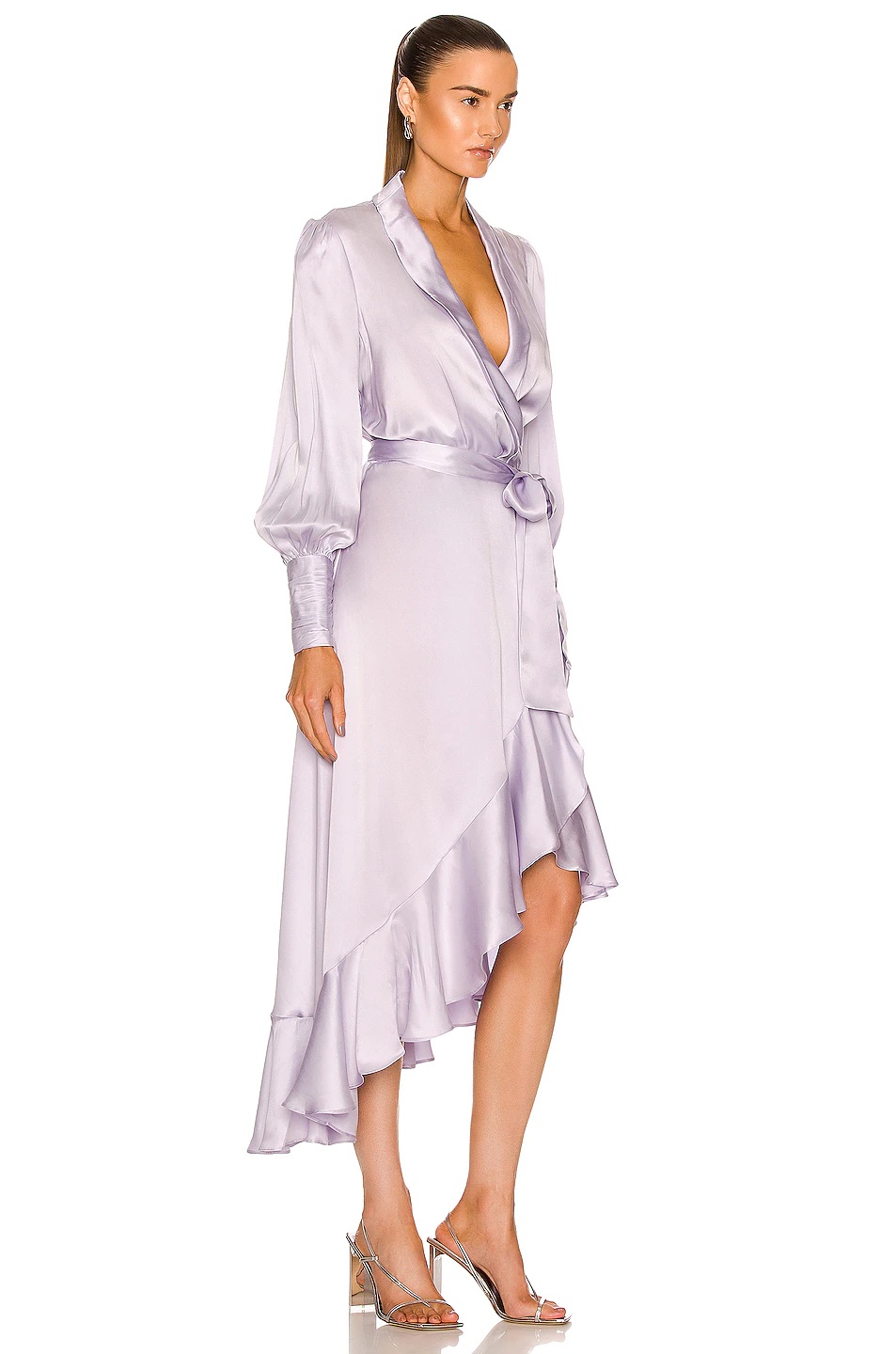 Silk Wrap Midi Dress - 2