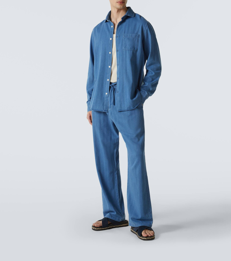 FRESCOBOL CARIOCA Emilio herringbone denim shirt outlook