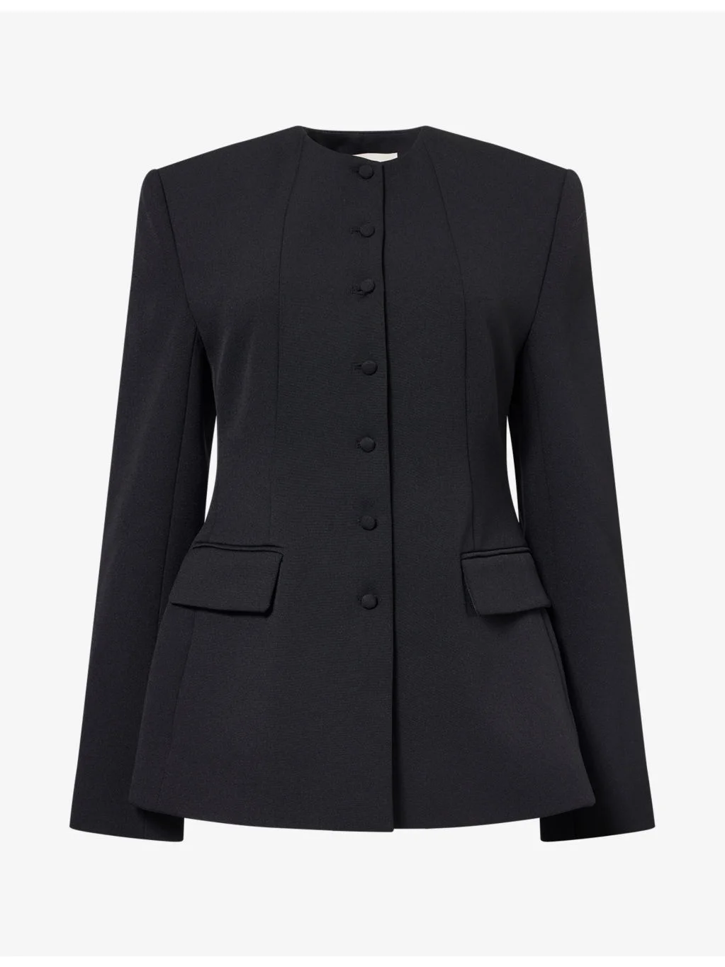 Namira Round-Neck Woven Blazer - 1