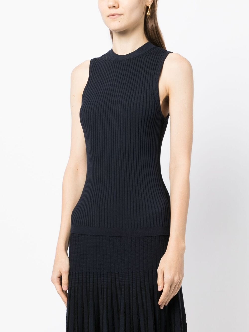 sleeveless ribbed-knit top - 3