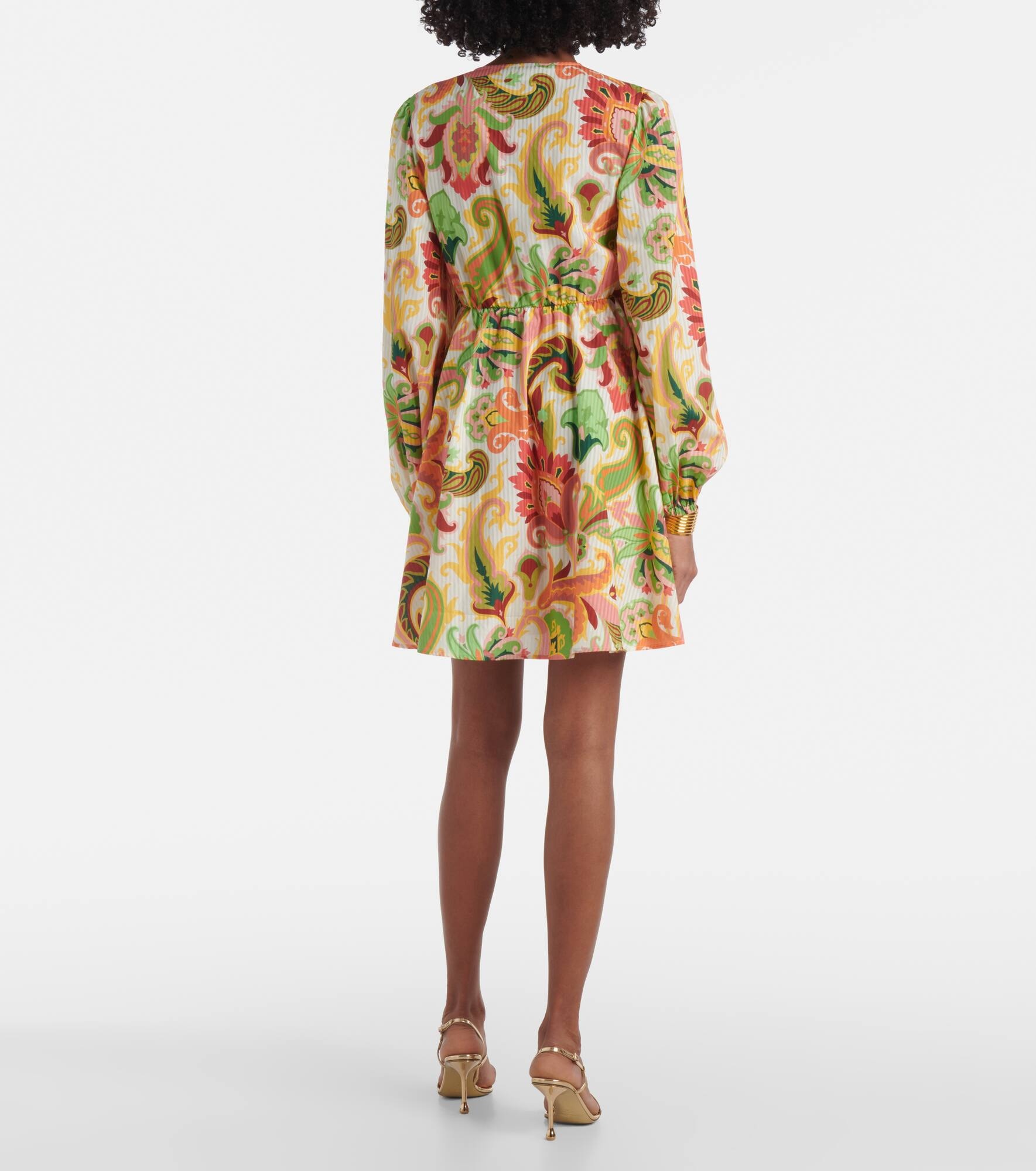 Floral cotton and silk minidress - 3