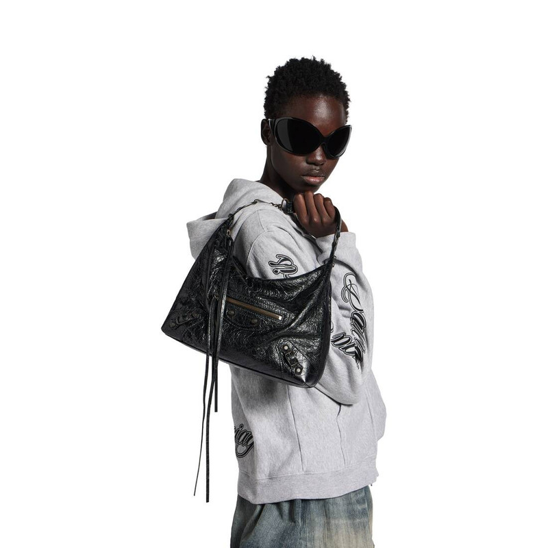 BALENCIAGA Women's Le City Hobo Bag Small in Black outlook