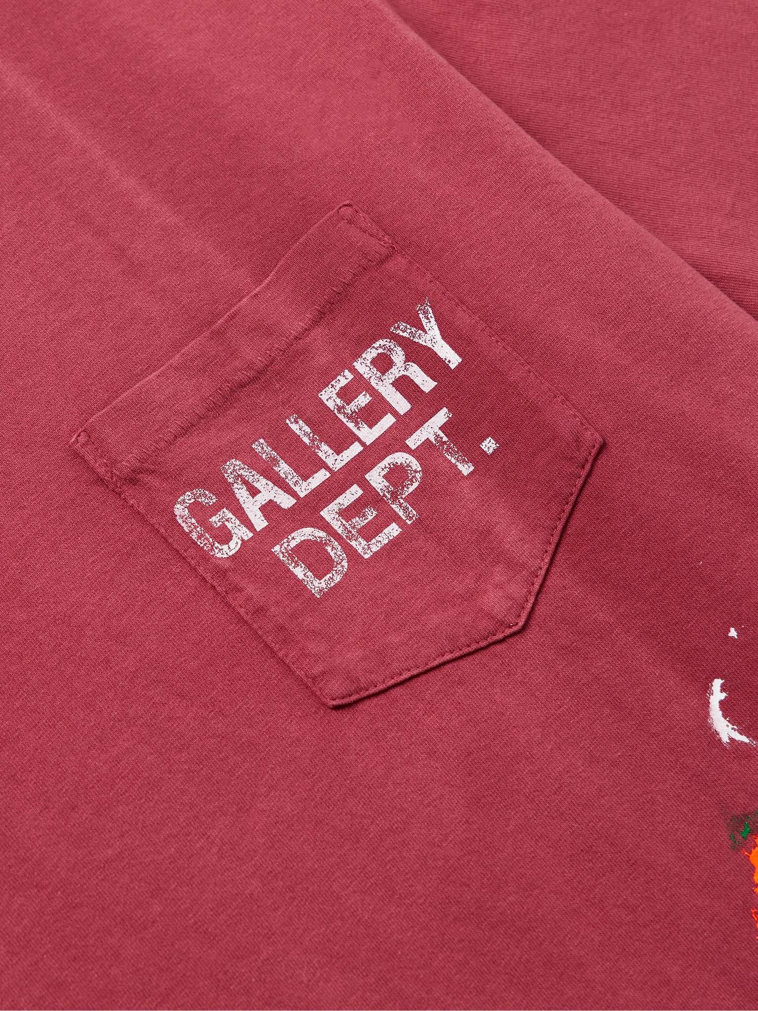 Logo-Print Paint-Splattered Cotton-Jersey T-Shirt - 5