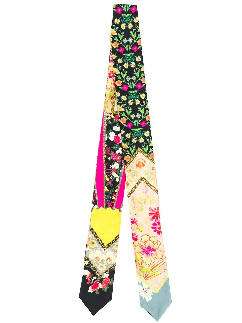 patchwork print skinny scarf - 1