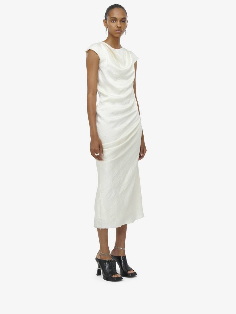 Asymmetric Draped Dress - 3