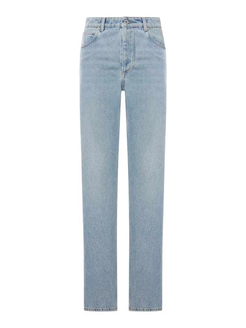 Bottega Veneta Women Straight Leg Denim Jeans, Light Wash - 1