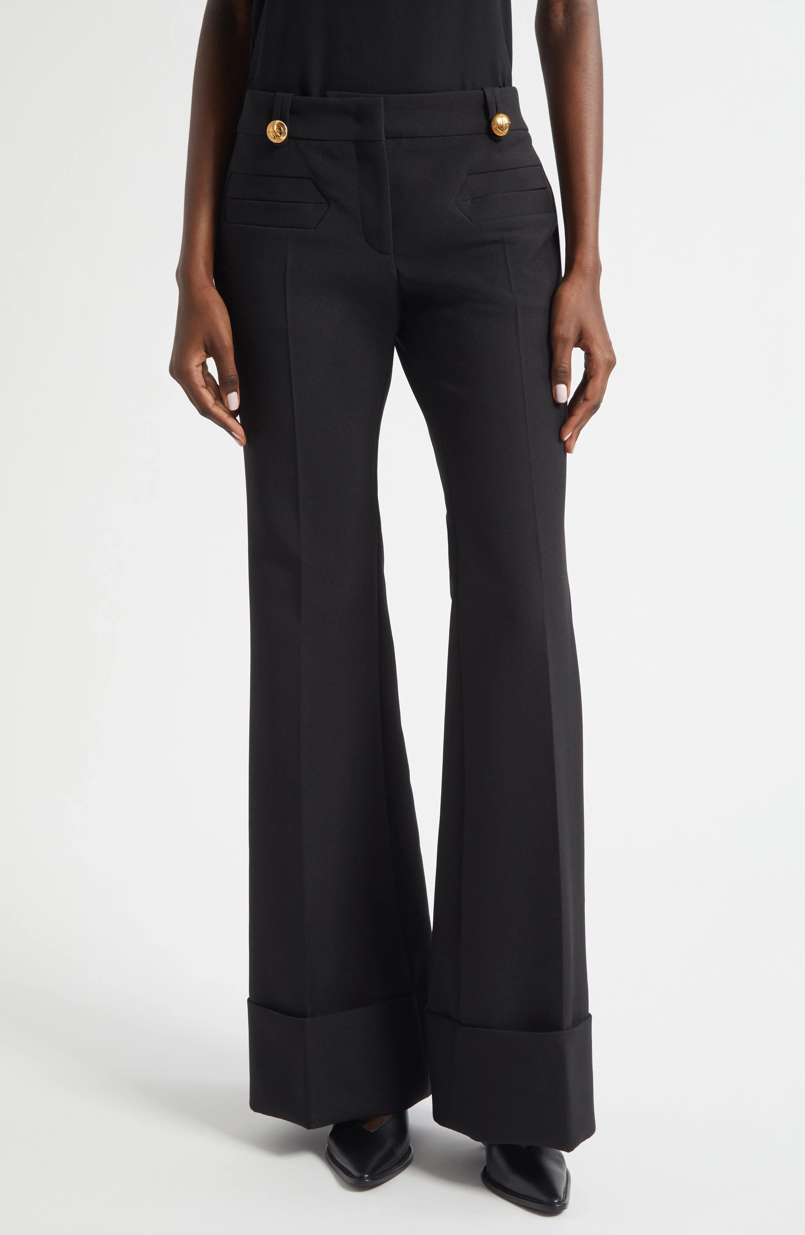Zimmermann Rebellion Low Rise Flare Pants in Black at Nordstrom - 1