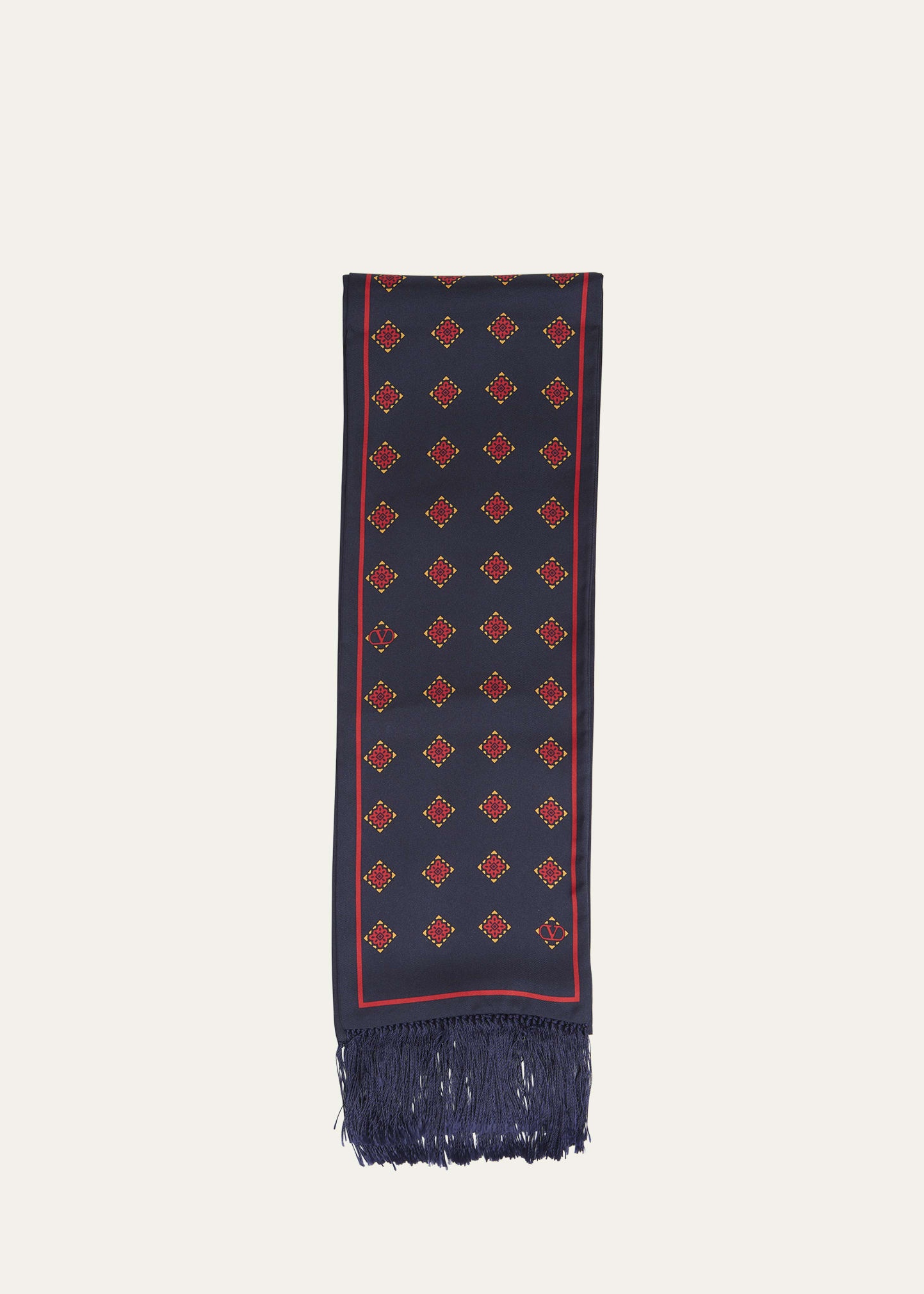 Men's Printed Silk Bandeau Scarf - 1