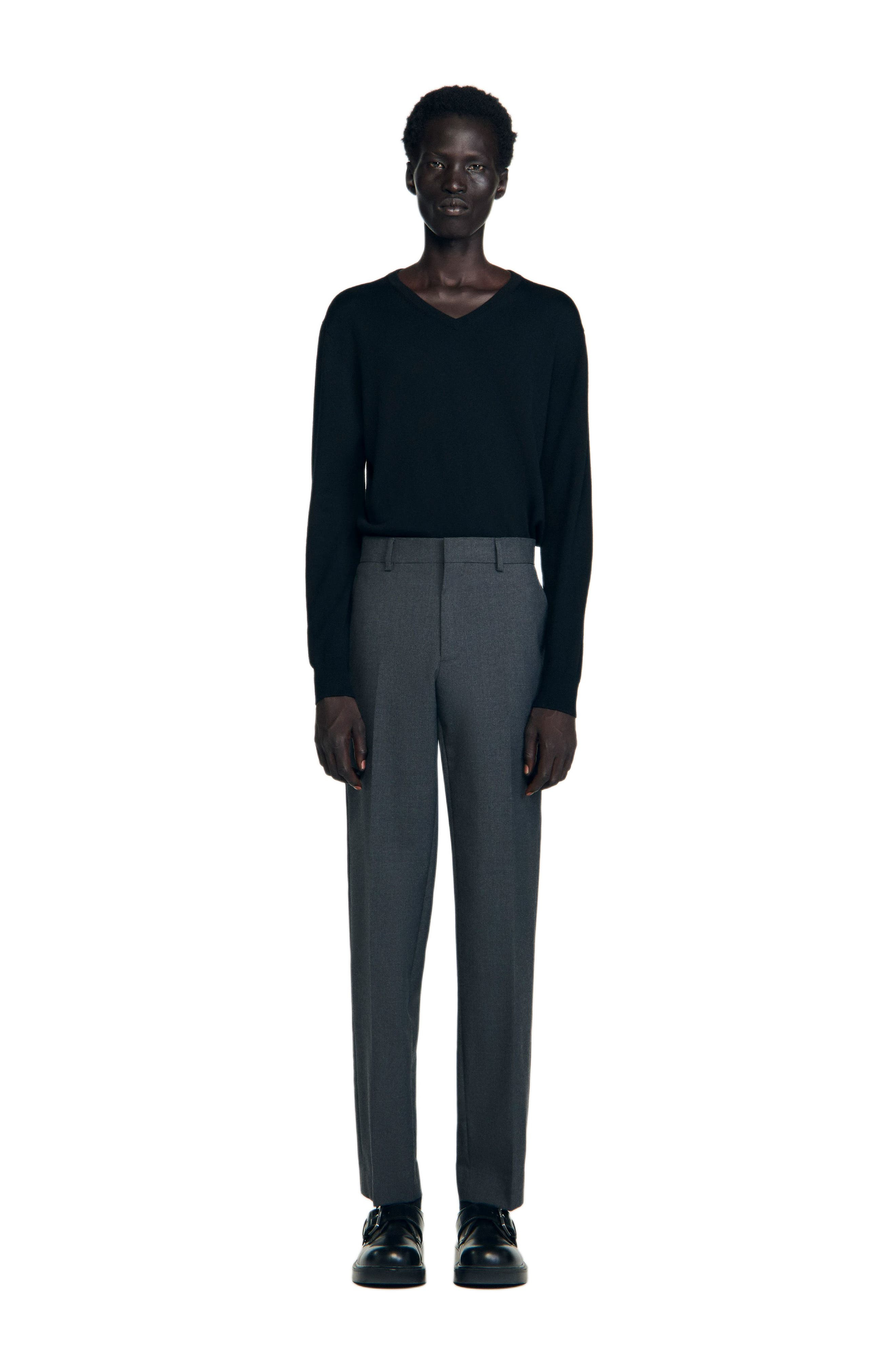 SANDRO Wool suit trousers in Heather Charcoal at Nordstrom - 2