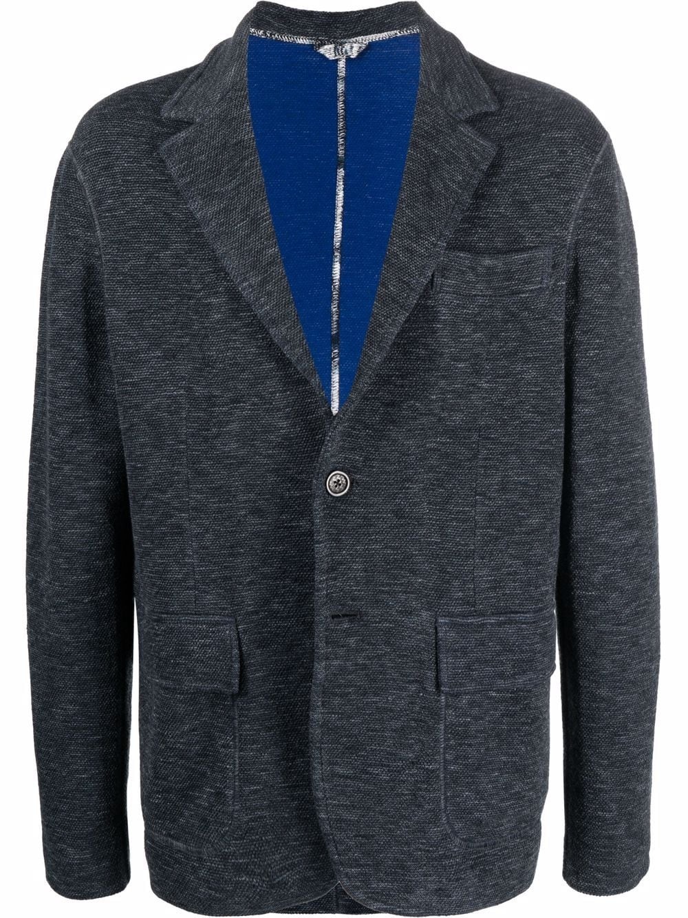 knitted single-breasted blazer - 1