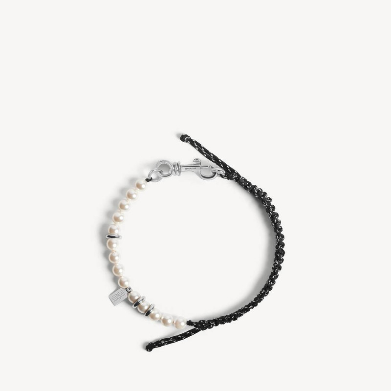 Malibu Pearl Bracelet/choker in Black/white/shiny Silver 1