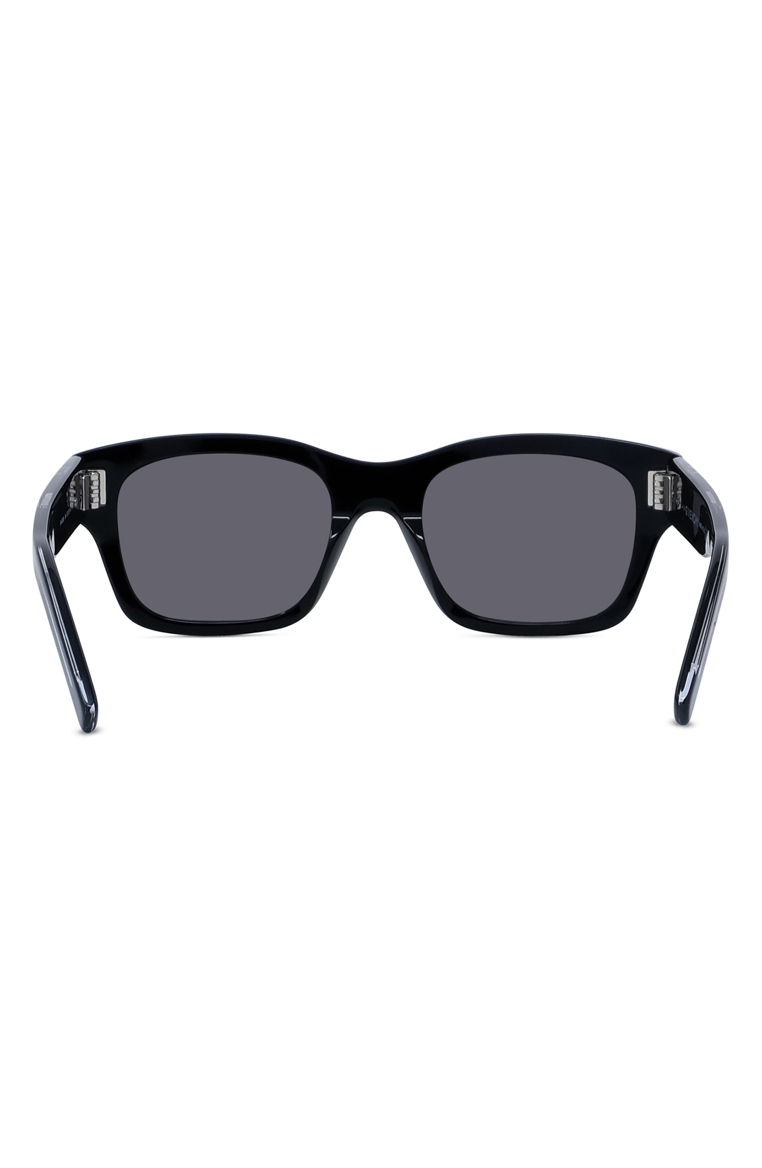 Givenchy GV One 52mm Rectangular Sunglasses in Shiny Black /Smoke at Nordstrom - 8