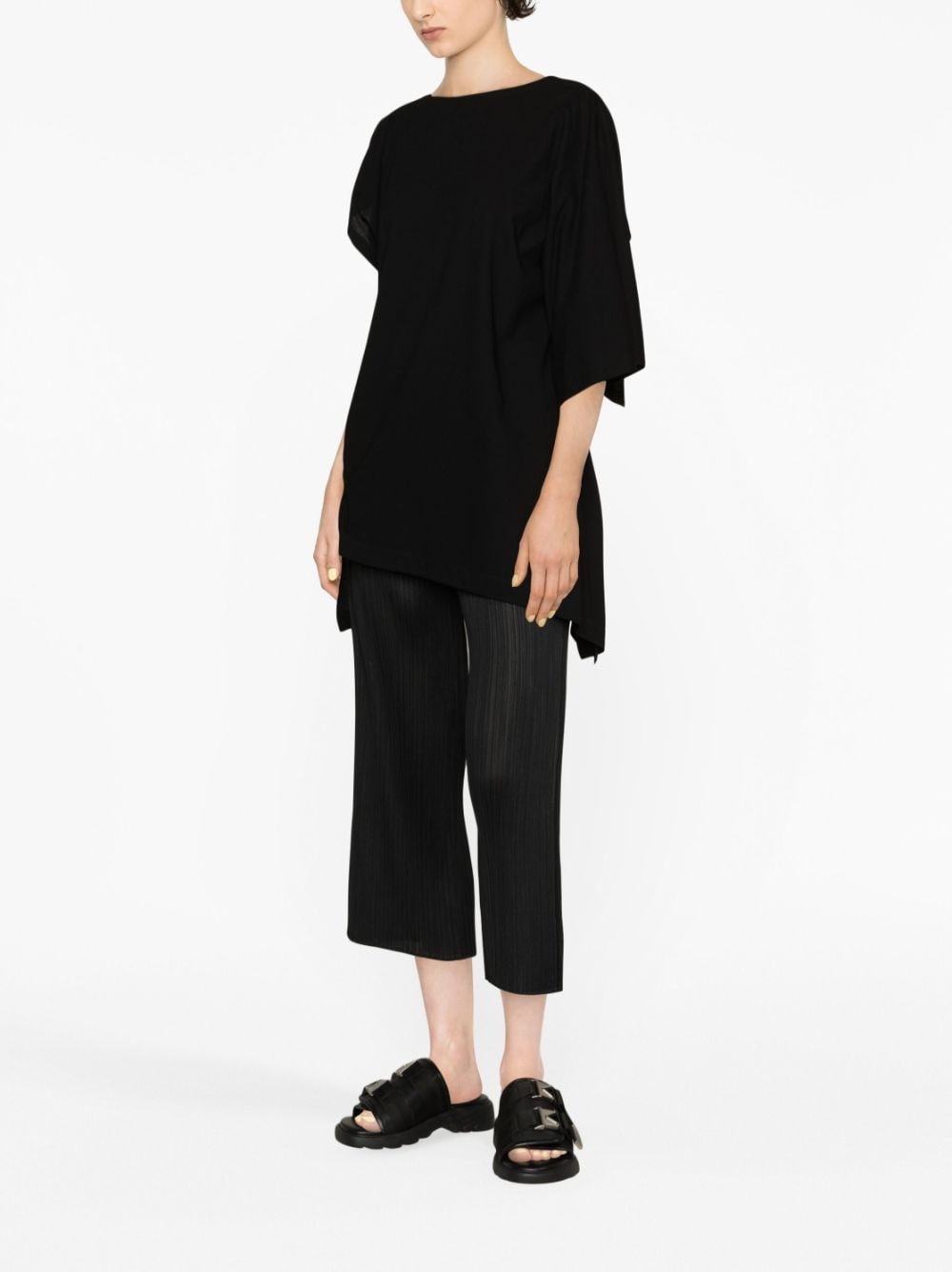cropped pleated trousers - 3