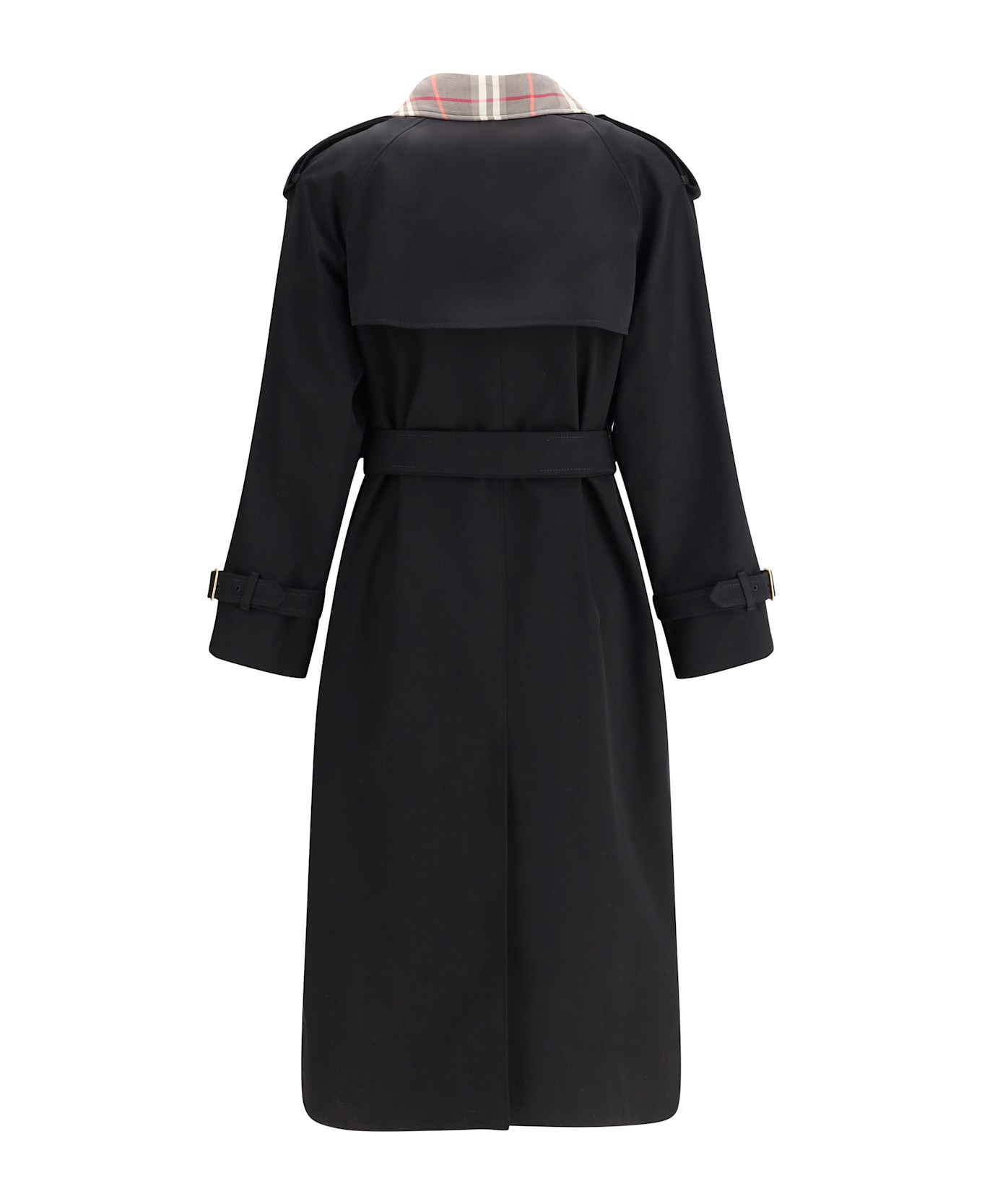 Castleford Long Trench Coat With Check Collar - 2