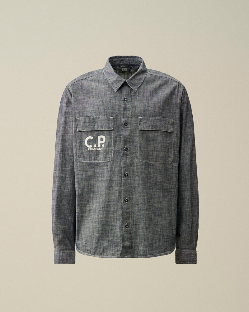 Chambray Long Sleeved Logo Shirt 1