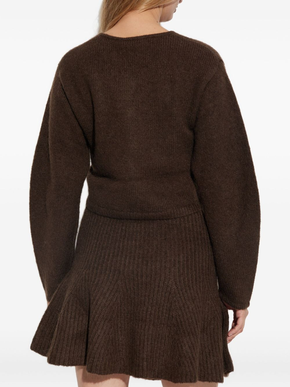 button-detailed ribbed skirt - 4